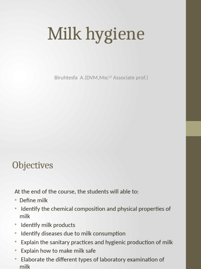 Understanding Milk Hygiene and Safety | PDF | Milk