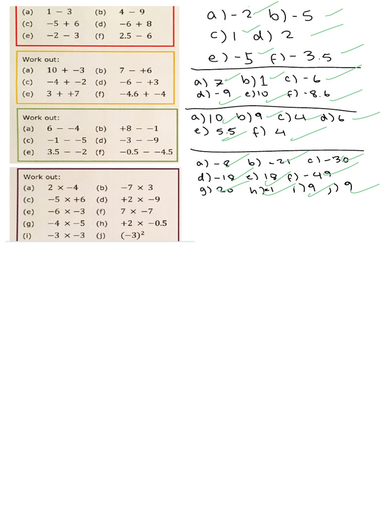 Negative Numbers 1 | PDF