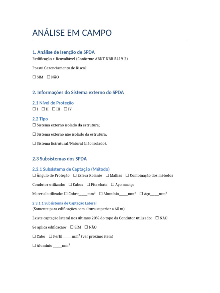 Análise de SPDA e Equipotencialização | PDF