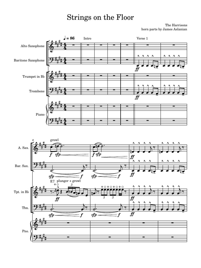 Strings On The Floor - Score | PDF | Jazz | Music Industry