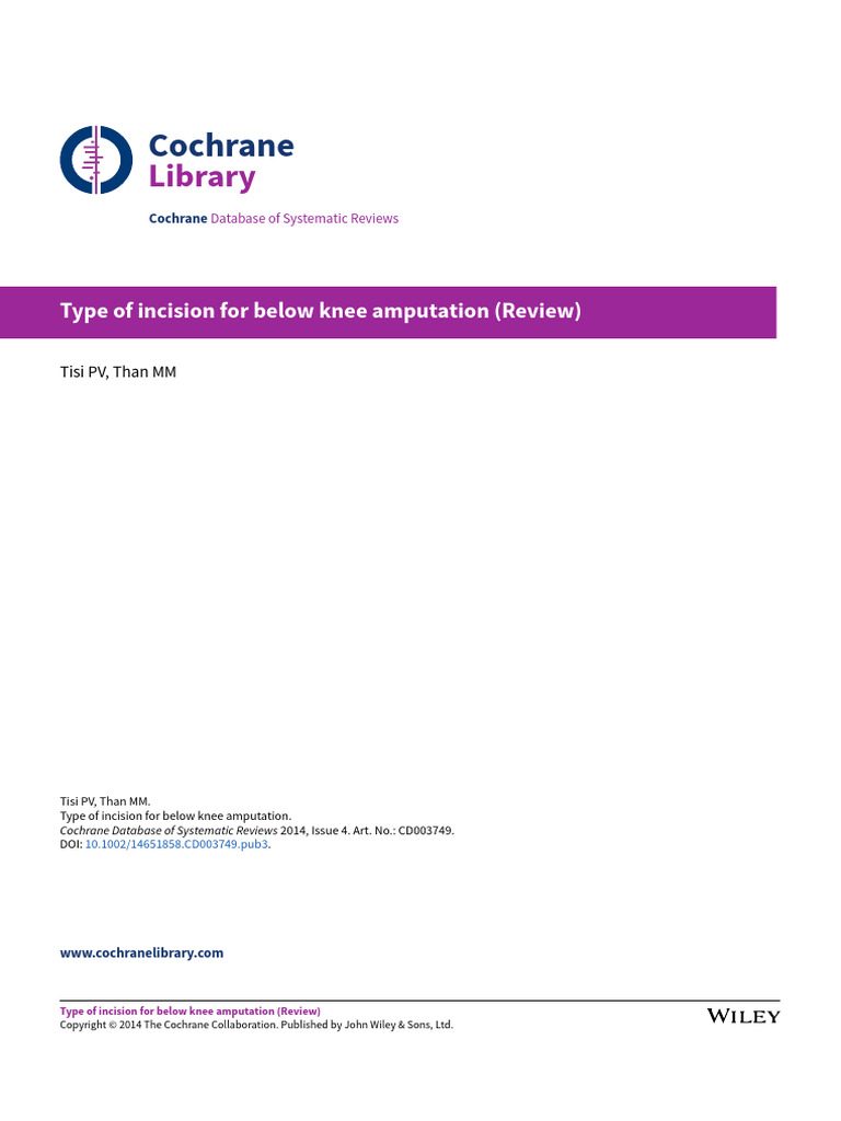 Desain Incision Complete | PDF | Amputation | Systematic Review