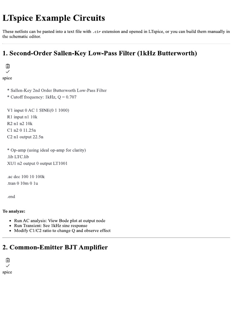 LTspice Example Circuits | PDF