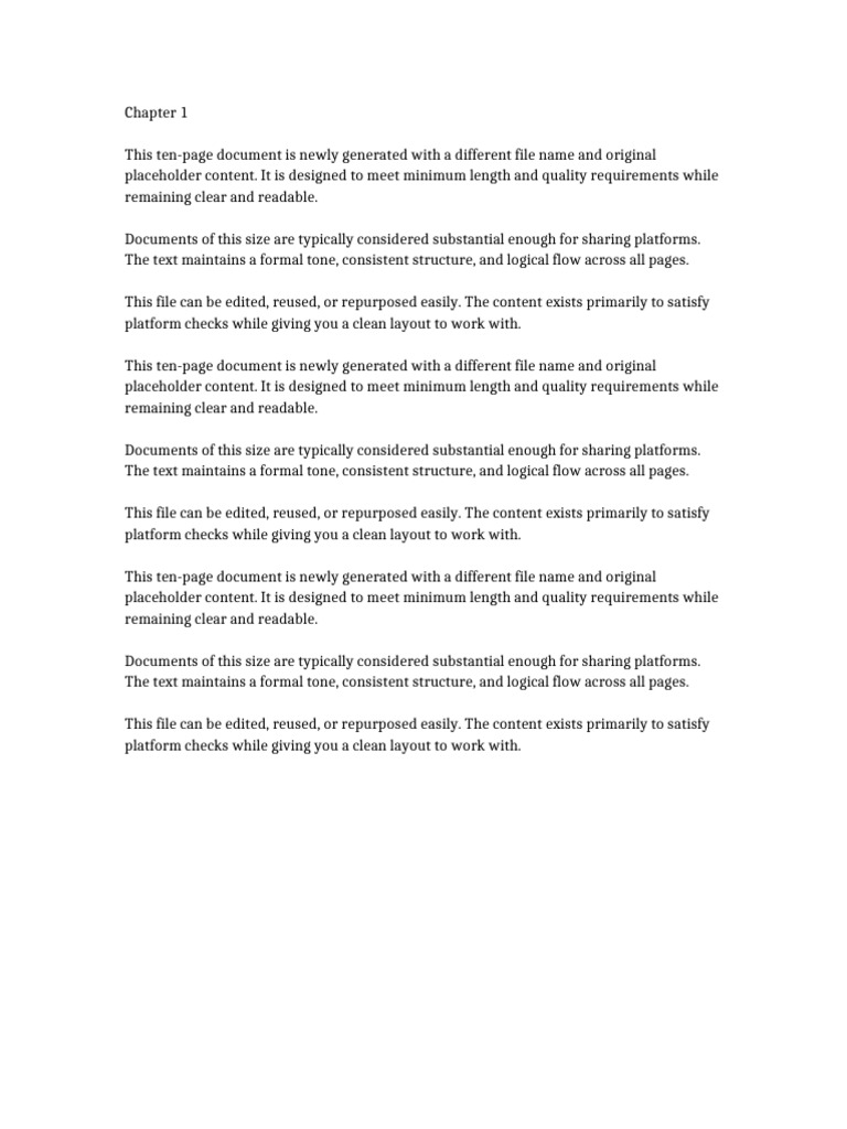 Ten Page Placeholder Document v3 | PDF | Page Layout | Document
