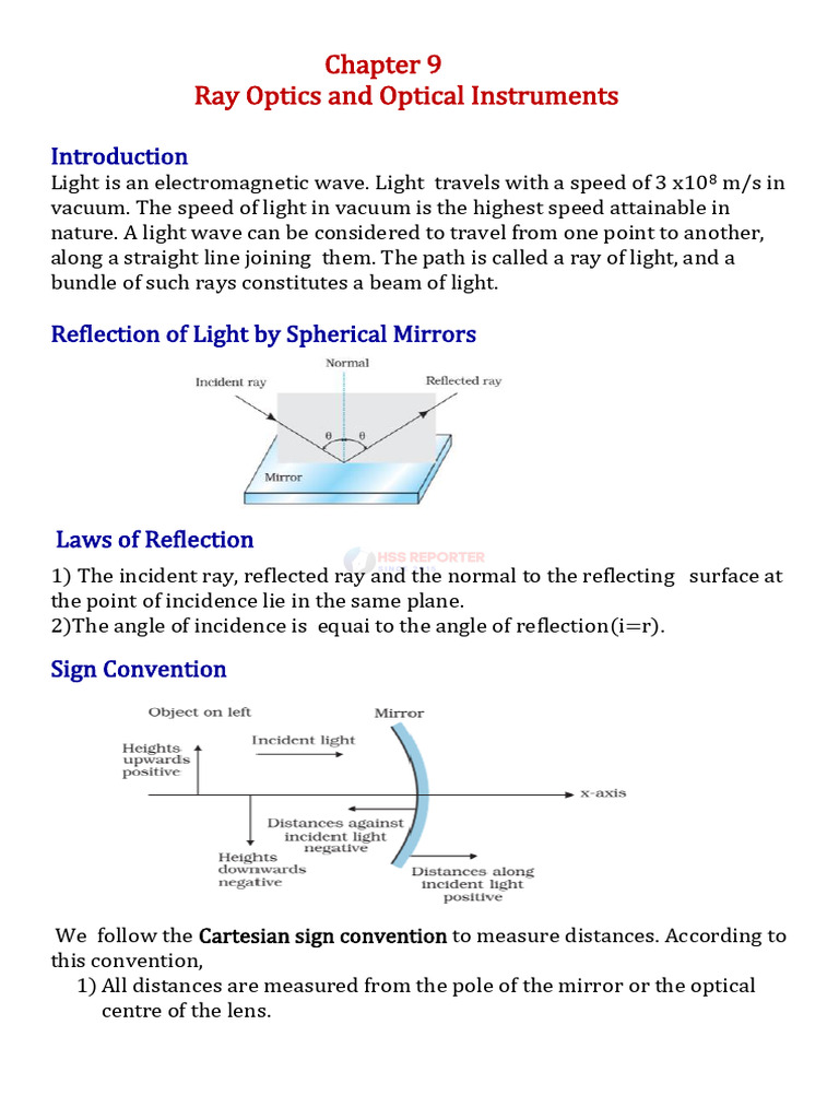HSSRPTR - Plus Two Chapter 9 | PDF | Rainbow | Optics