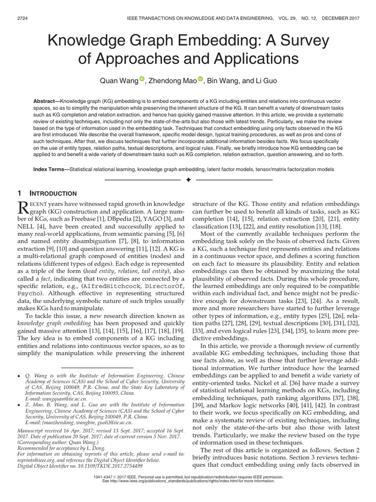 Knowledge Graph Embedding Techniques | PDF | Matrix (Mathematics ...