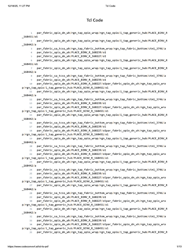TCL Code2 | PDF