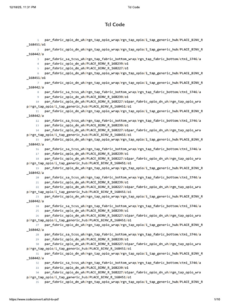 TCL Code4 | PDF