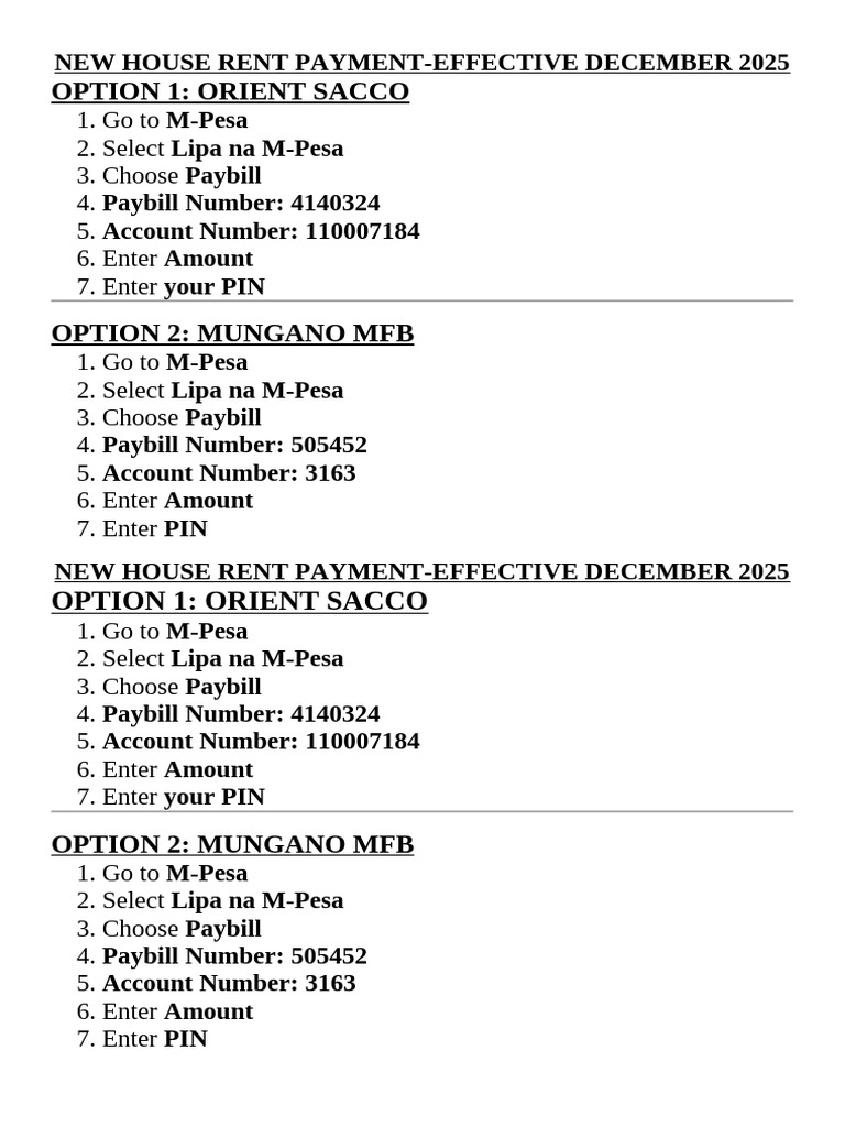 New House Rent Payment Format | PDF