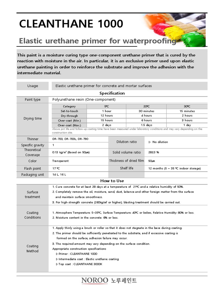 Elastic Urethane Primer Guide | PDF | Coating | Concrete