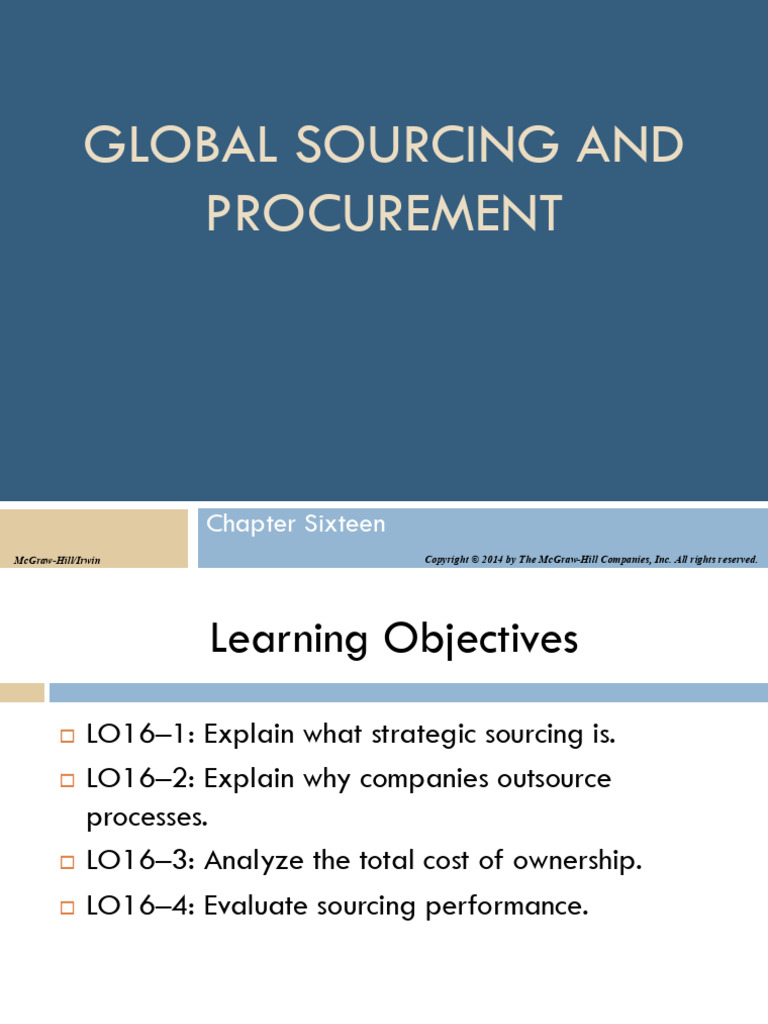 Global Sourcing and Procurement | PDF | Outsourcing | Supply Chain