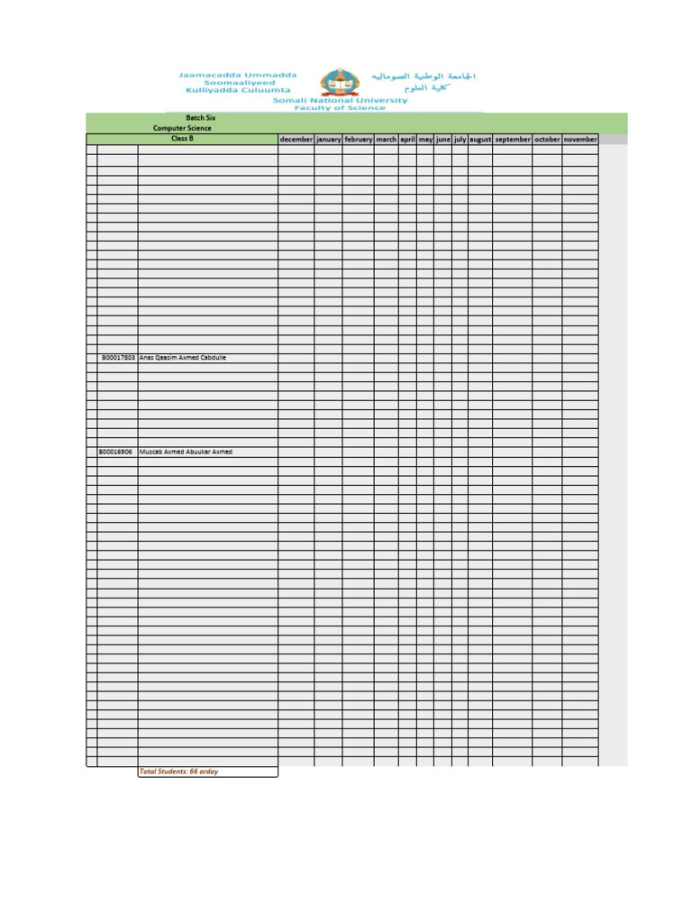 Student List for Computer Science Batch | PDF