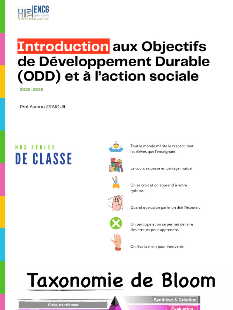 Introduction aux ODD et action sociale | PDF | Développement durable ...