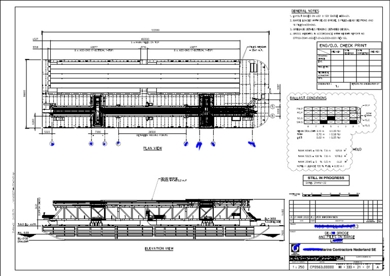 Barge Layout and Pile Details Document | PDF