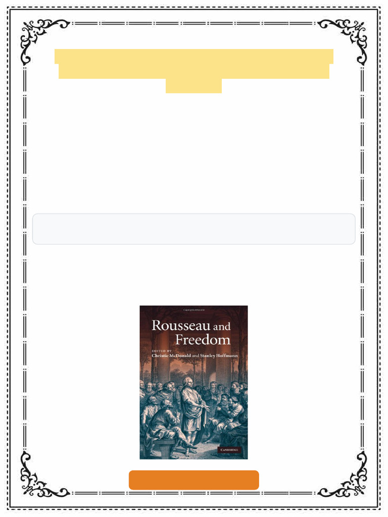 Rousseau and Freedom 1st Edition Christie Mcdonald ebook full review ...