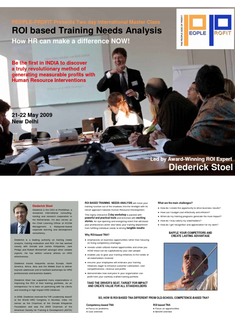 ROI Based Training Needs Analysis: Diederick Stoel | PDF | Negotiation ...
