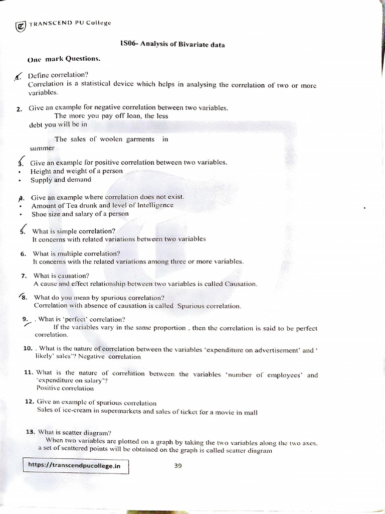 Statistics Handout | PDF