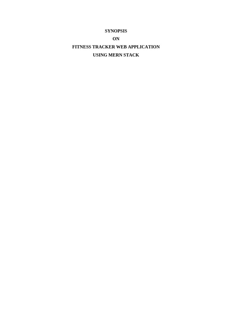 MERN Stack Fitness Tracker App Guide | PDF | Web Application | Physical ...