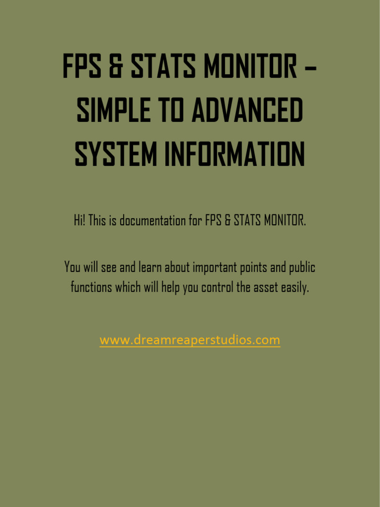 FPS & Stats Monitor Setup Guide | PDF