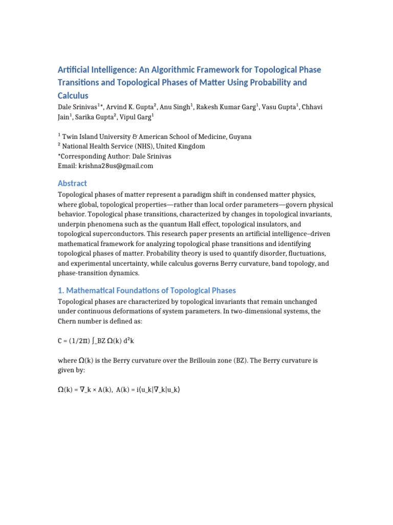 AI Framework for Topological Phases | PDF | Topology | Phase Transition
