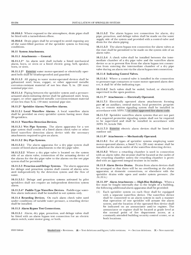NFPA 13-2022 138 | PDF | Fire Sprinkler System | Valve