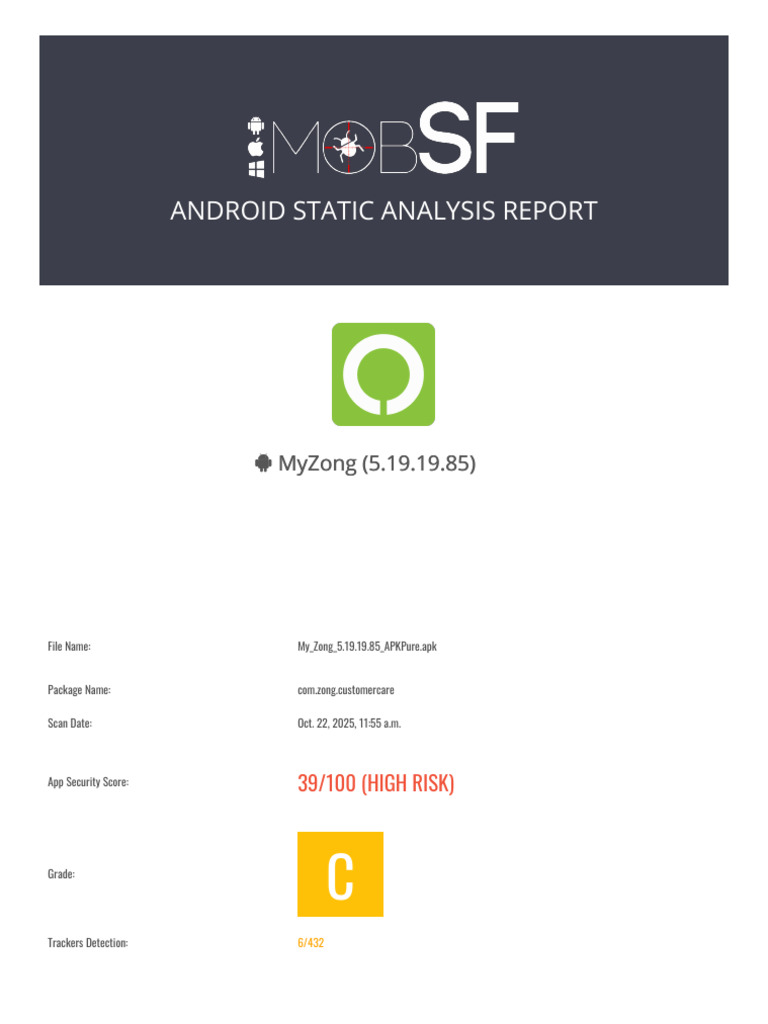 MyZong App Security Analysis Report | PDF | Android (Operating System ...