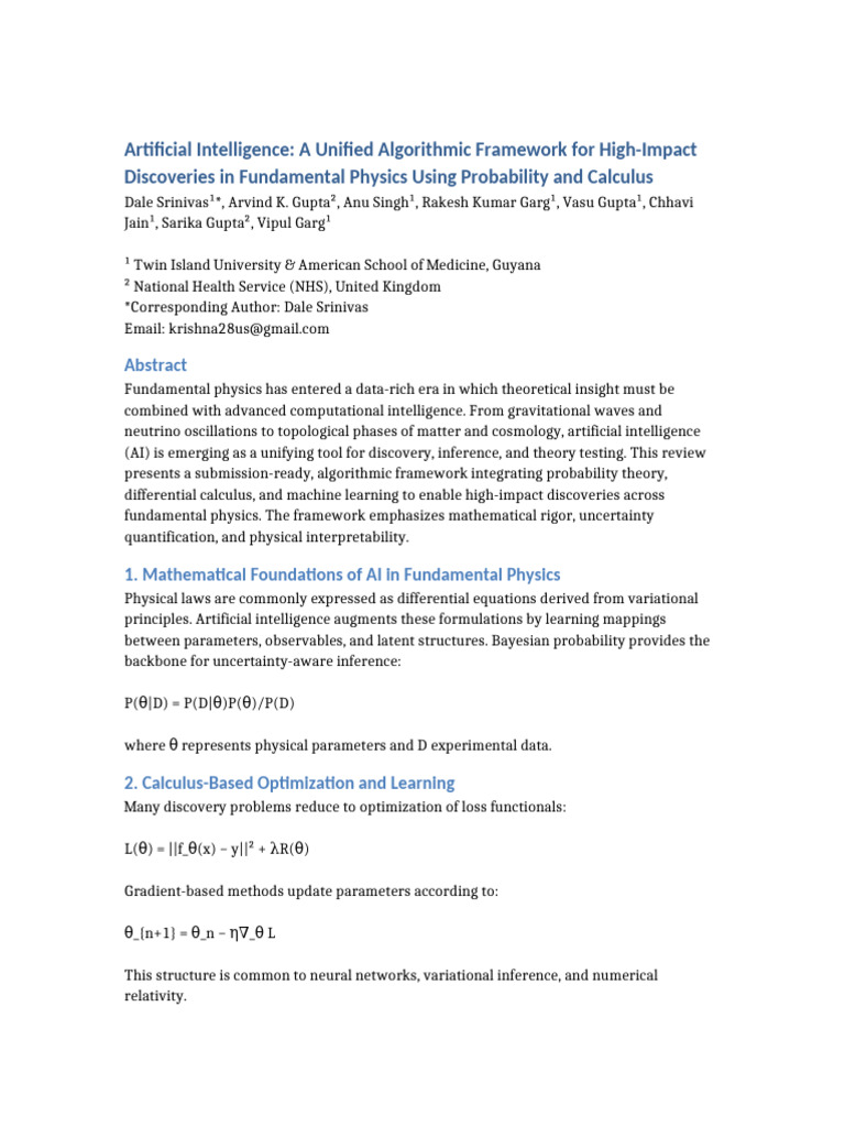 AI Framework for Discoveries in Physics | PDF | Physics | Artificial ...
