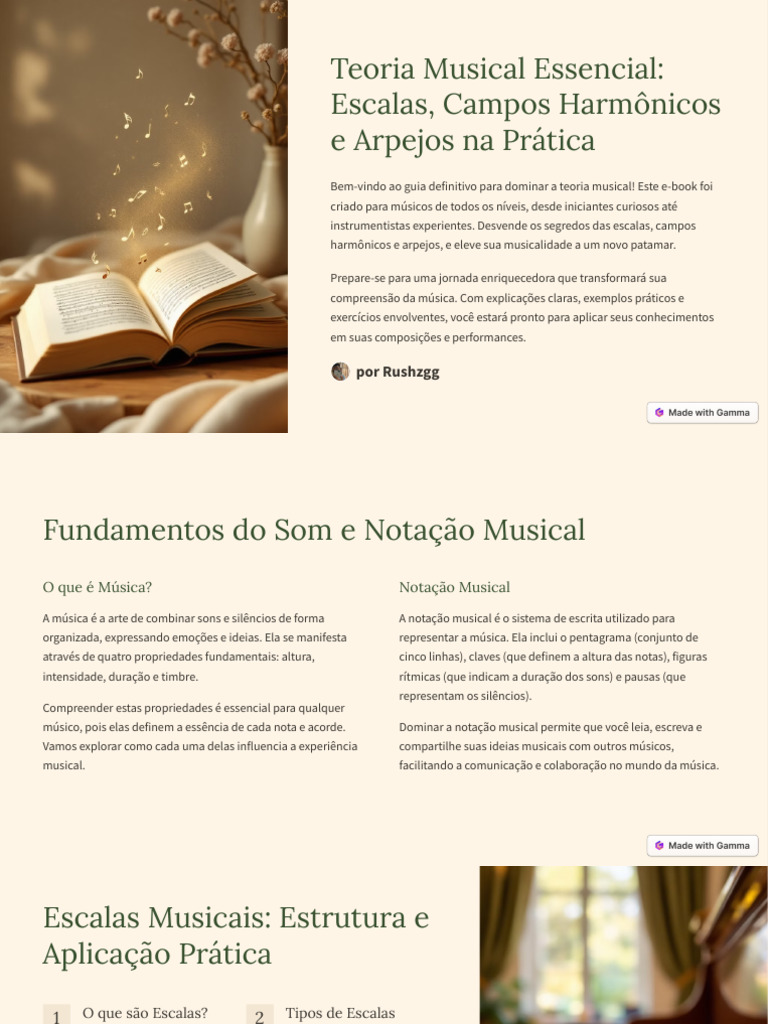 Teoria Musical: Escalas e Arpejos Práticos | PDF | Acorde (música ...