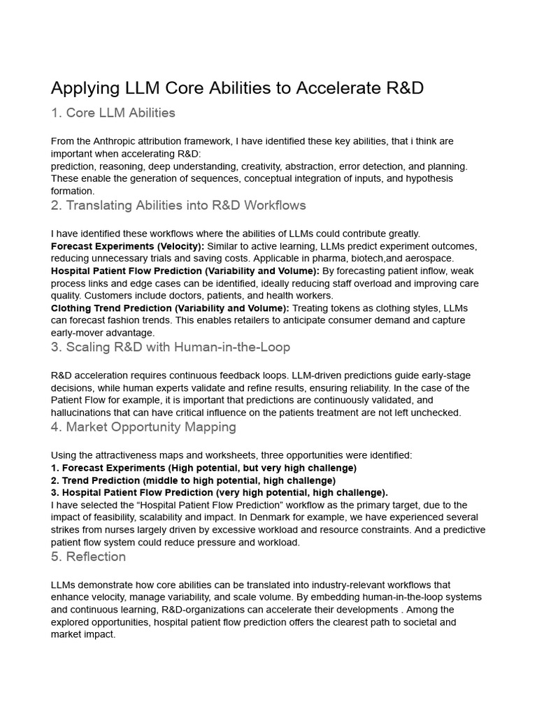 Accelerating R&D with LLM Abilities | PDF | Cognitive Science