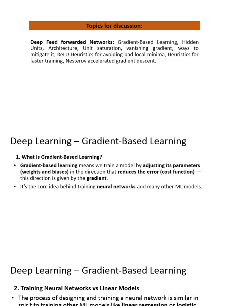 Deep Learning: Gradient-Based Optimization | PDF | Deep Learning | Loss ...