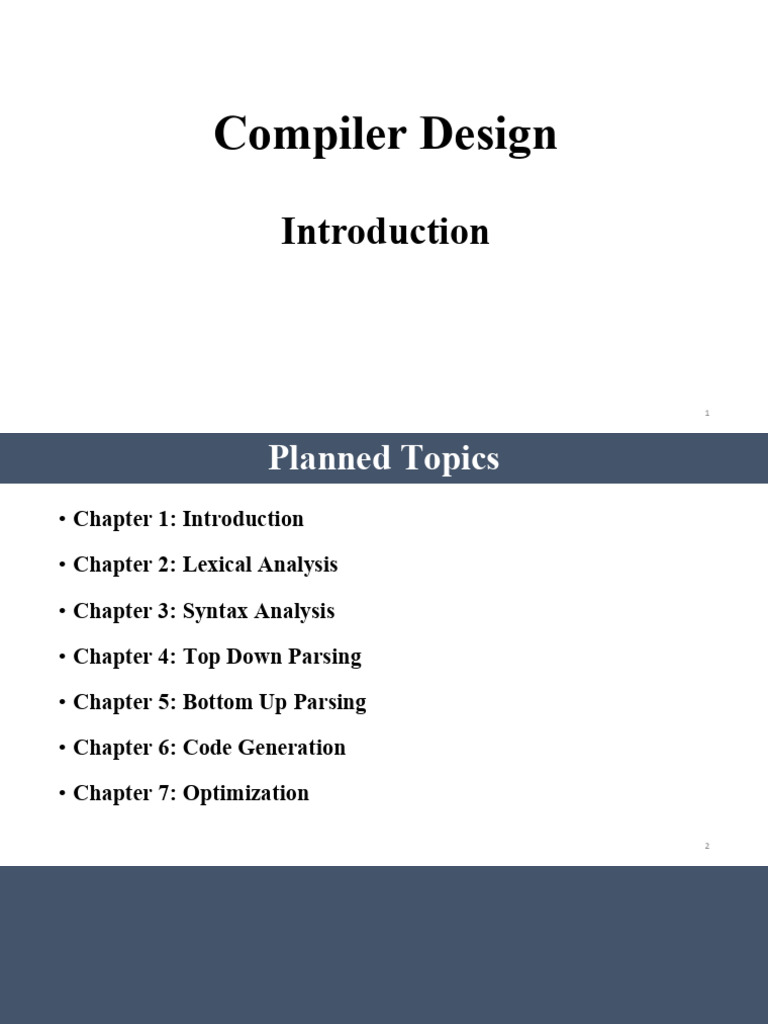 Lec 01 Compiler Design | PDF | Compiler | Parsing