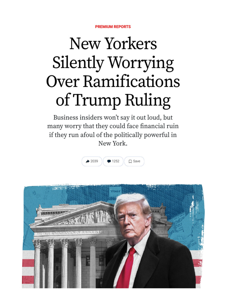 New Yorkers Silently Worrying Over Ramifications of Trump Ruling The ...