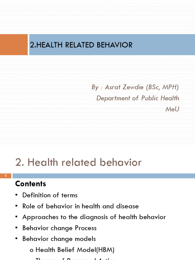 Understanding Health-Related Behavior | PDF | Knowledge | Attitude ...