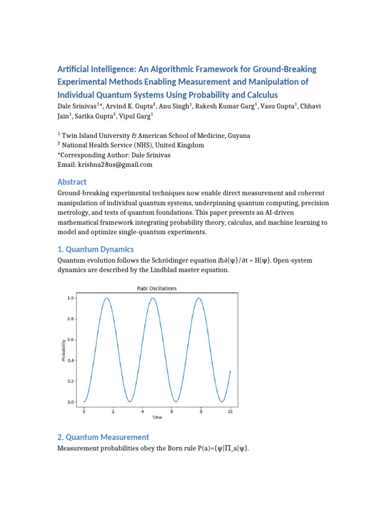 AI Framework for Quantum System Control | PDF
