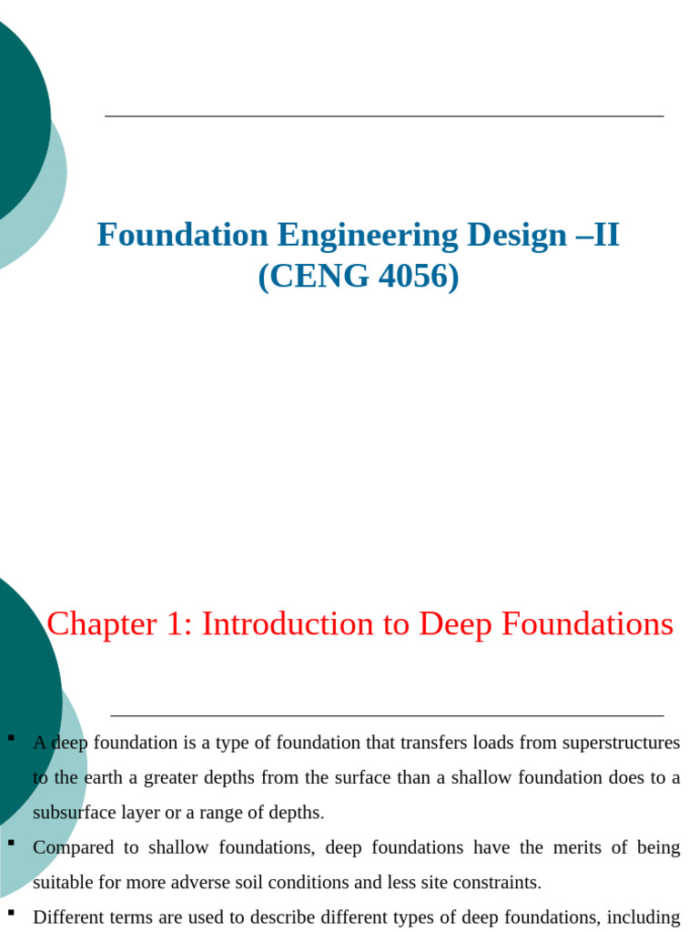 Deep Foundations: Types and Design Principles | PDF | Foundation ...
