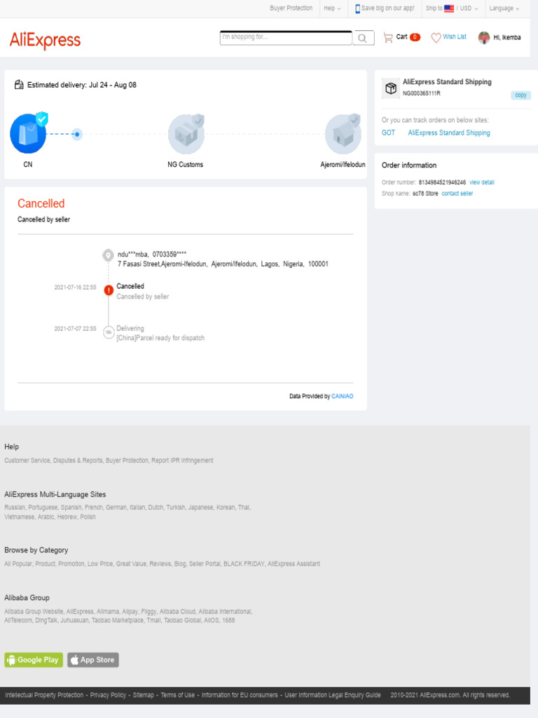 Track Order | PDF | Alibaba Group