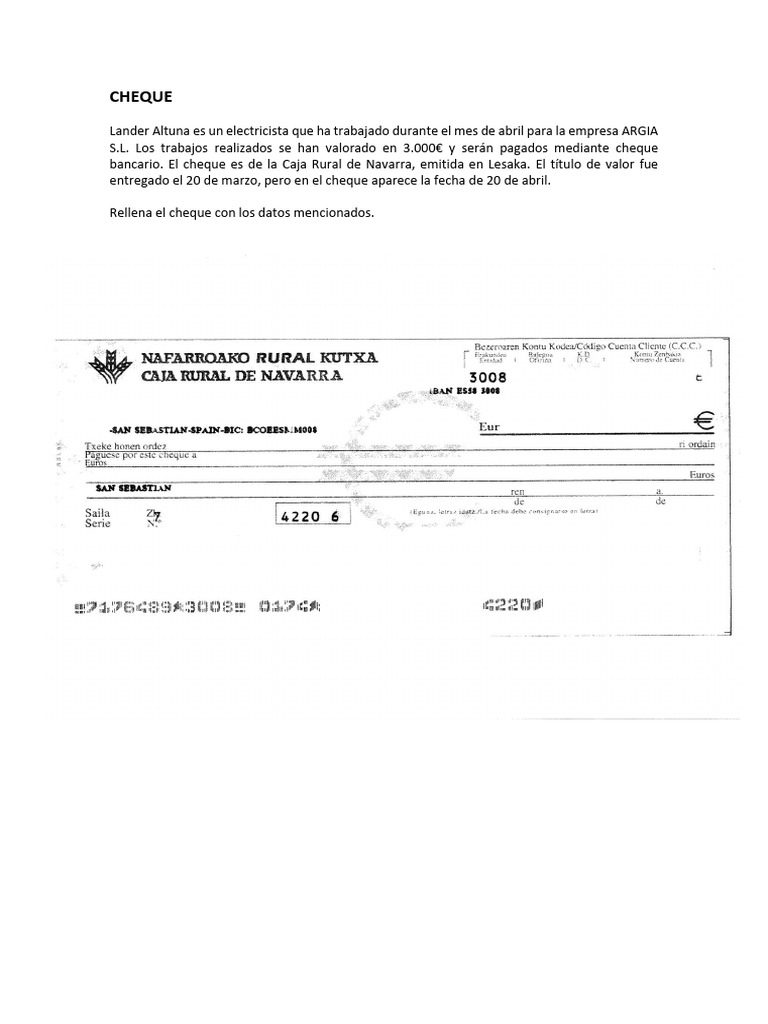 Práctica #5 Cheque | PDF