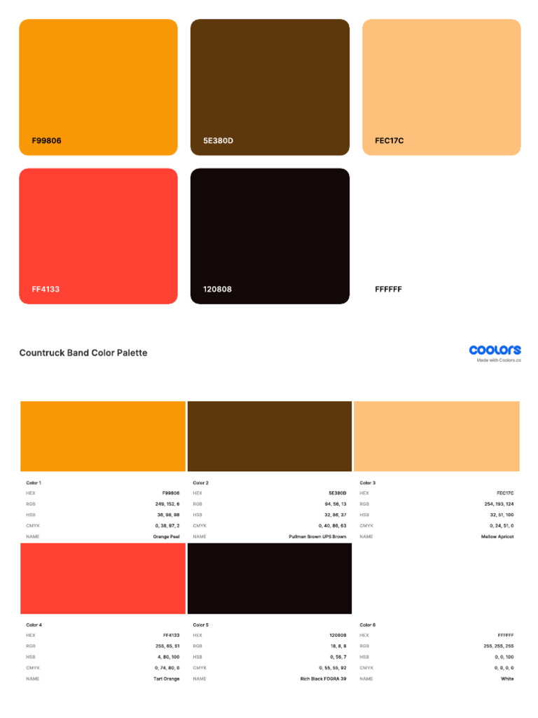 Countruck Band Color Palette | PDF