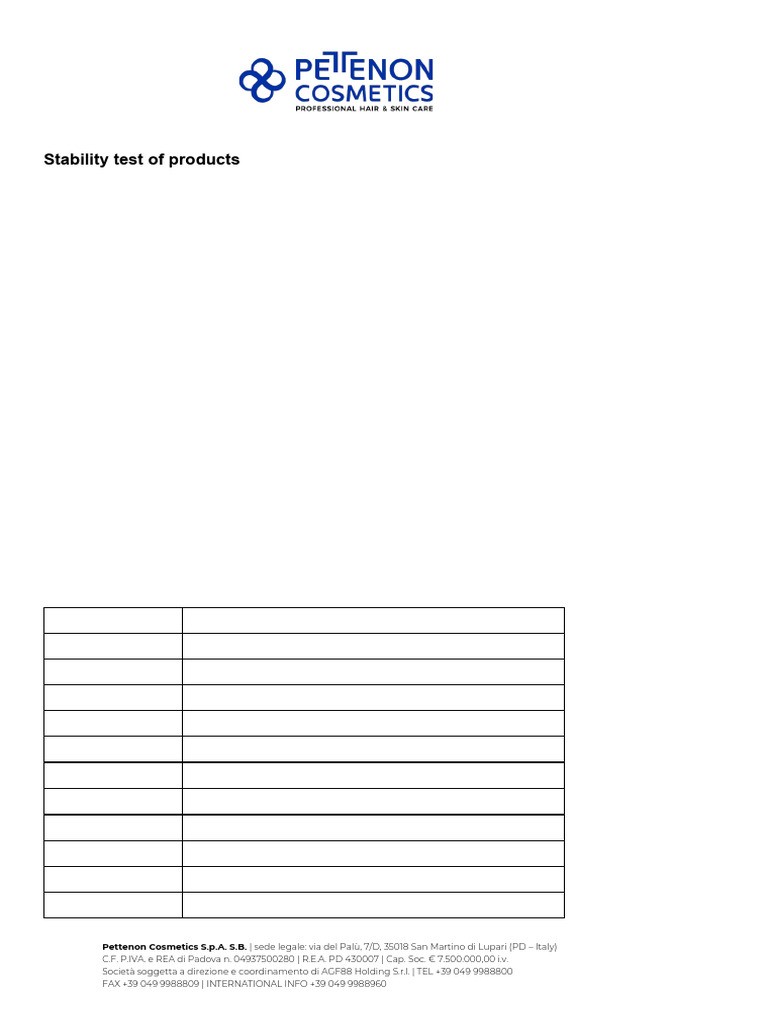 Stability Testing for Cosmetic Products | PDF | Applied And ...