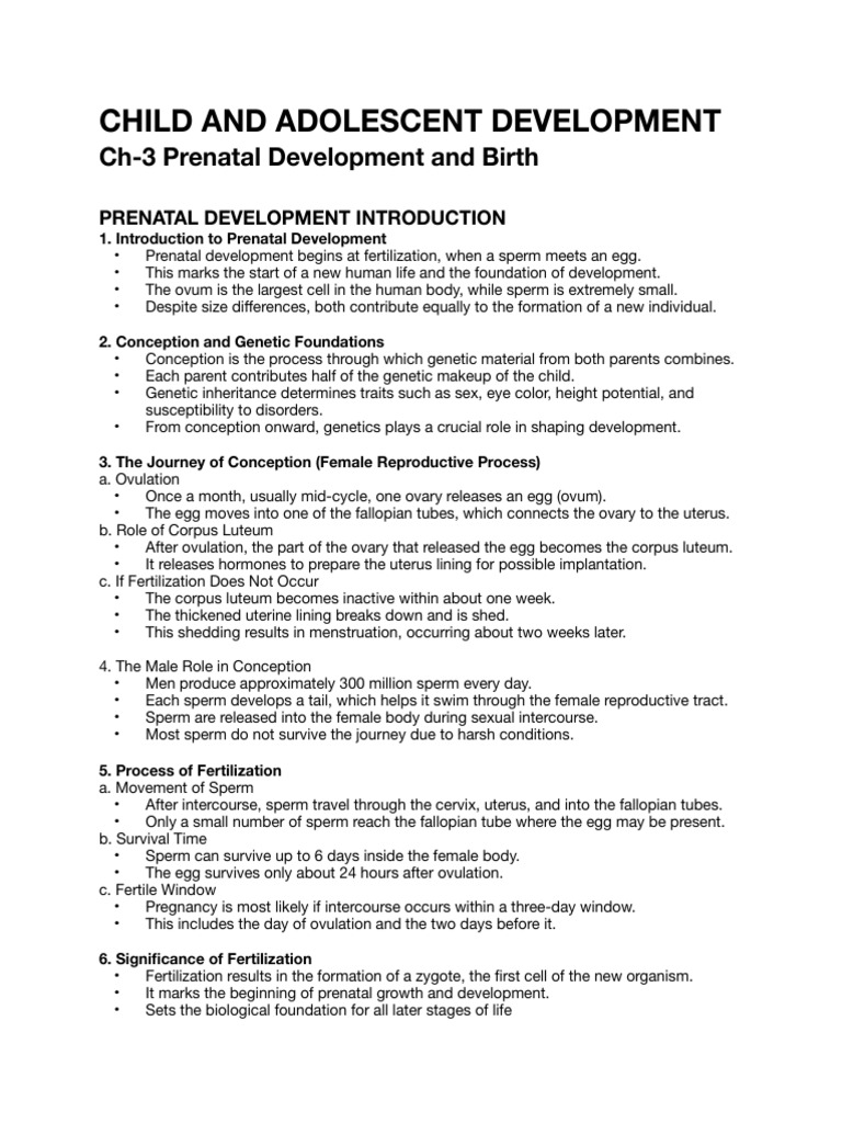 Child and Adolescent Development Summary Notes of Unit 2 | PDF ...