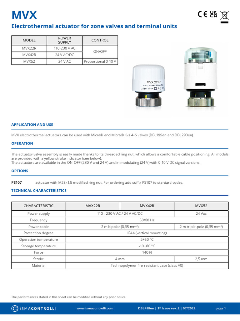 MVX Electrothermal Actuator Overview | PDF | Power Supply | Direct Current