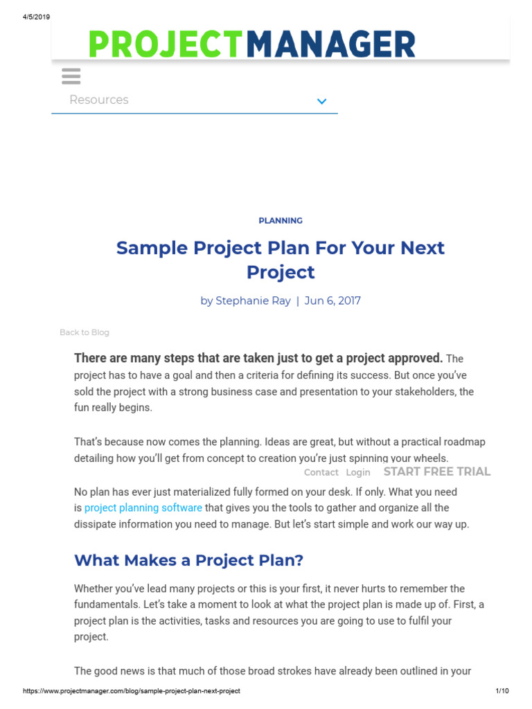 Sample Project Plan Template Guide | PDF | Project Management | Computing