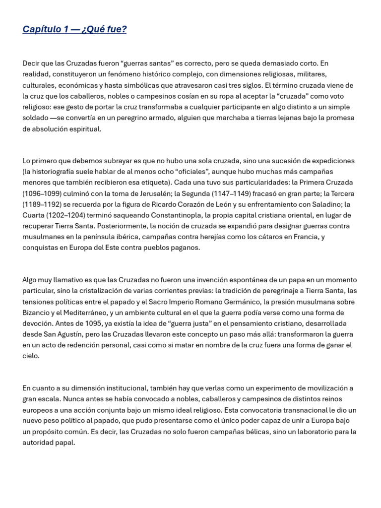 Historia y causas de las Cruzadas | PDF | Cruzadas | imperio Bizantino