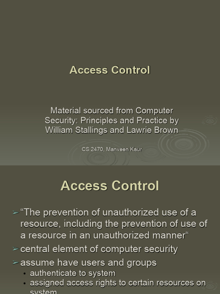 Access Control in Computer Security | PDF | Access Control | User ...