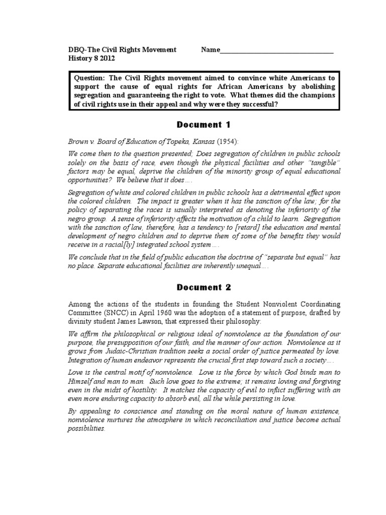 Civil Rights Movement Strategies Explained | PDF | African American ...