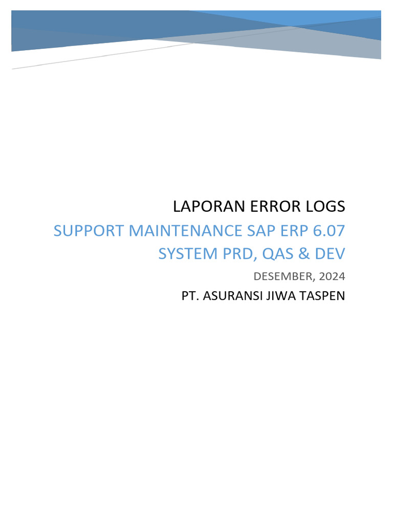 SAP ERP 6.0 Maintenance Error Logs | PDF | Data Management ...