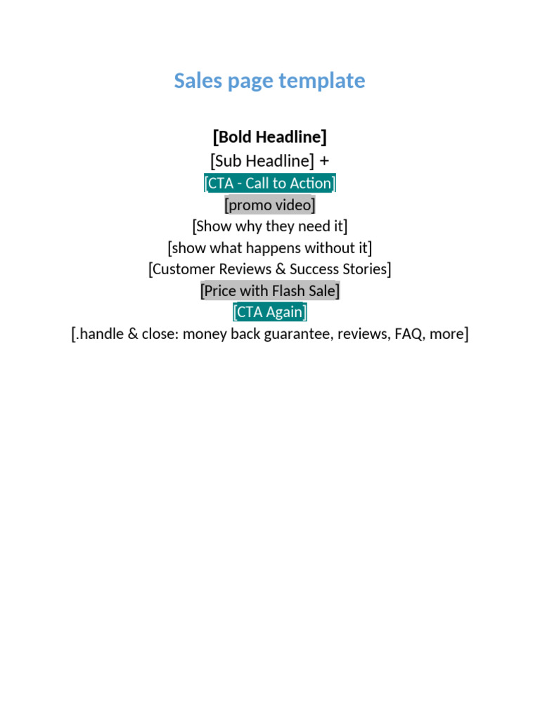 Effective Sales Page Template Guide | PDF