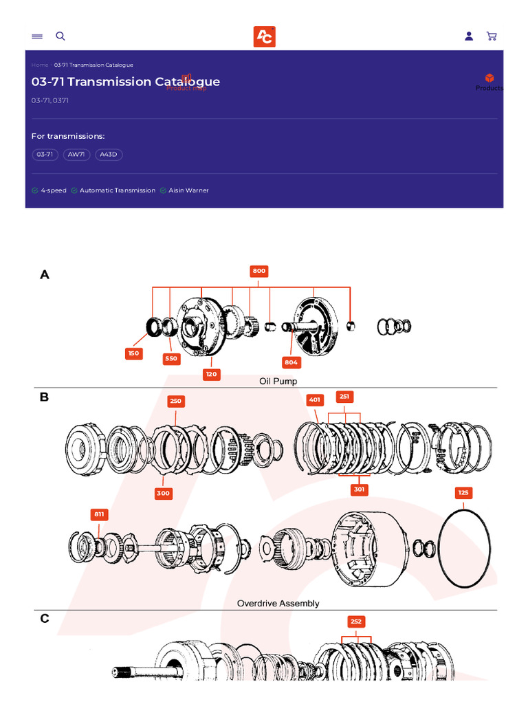 03-71 Automatic Transmission Parts Guide | PDF