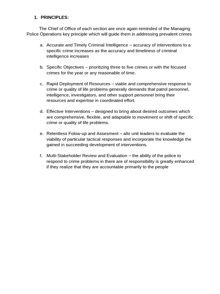Managing Police Operations Principles | PDF