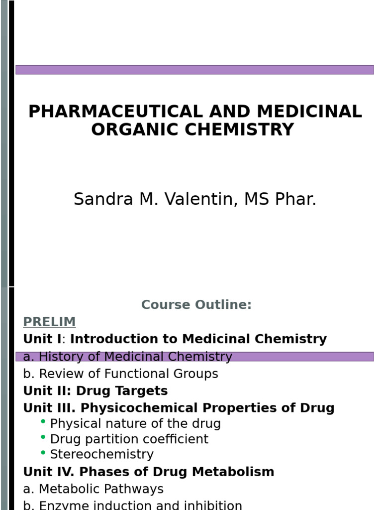 Medicinal Chemistry Course Overview | PDF | Acid Dissociation Constant ...