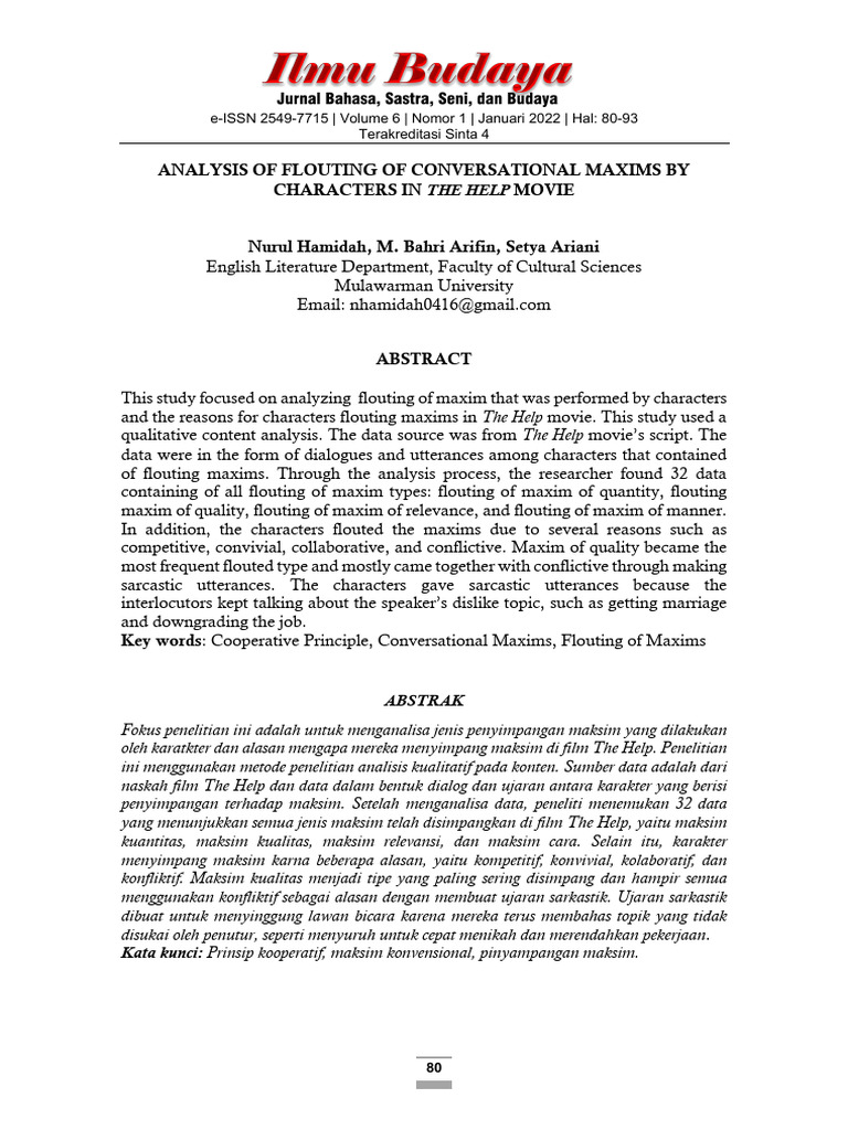 Analysis of Flouting of Conversational Maxims by C | PDF ...